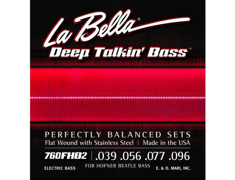 La Bella Encordadura Para Bajo Eléctrico Acero 760FHB2 Beatle Bass