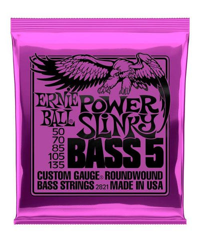 Ernie Ball Encordadura Bajo Eléctrico 2821 Power Slinky 5 Cuerdas Nickel Wound