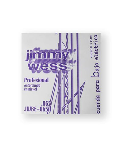 Jimmy Wess Pro Cuerda WNB65 para Bajo Eléctrico, Calibre 0.065, Nickel