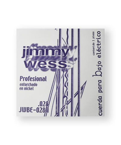Jimmy Wess Pro Cuerda WNB28 para Bajo Eléctrico, Calibre 0.028, Nickel