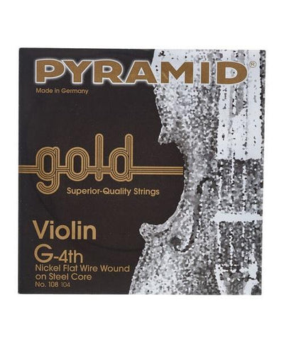 Pyramid Cuerda 108 104 para Violín 4/4, 4A (G "Sol"), Gold