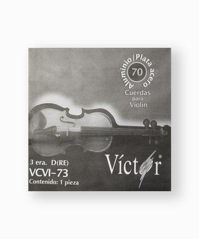 Víctor Cuerda 73(10) para Violín 4/4, 3A (D "Re"), Entorchado Aluminio Pulido