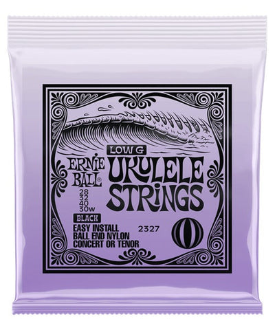 Ernie Ball Encordadura "Ukulele Ball End" 2327, Concierto/Tenor, Nylon Negro