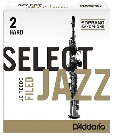 D'Addario Woodwinds (Rico) Cañas "Select Jazz" Para Saxofón Soprano 2H Filed, RSF10SSX2H(10), Caja Con 10 Pzas