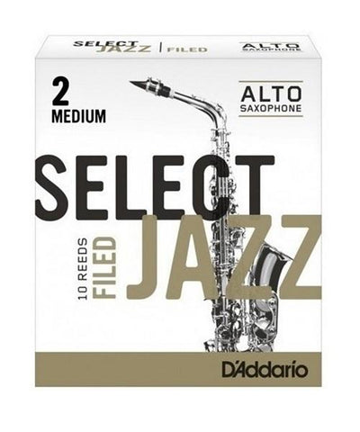 D'addario (Rico) Cañas "Select Jazz" para Saxofón Alto 2M, RSF10ASX2M(10), Caja con 10 Pzas