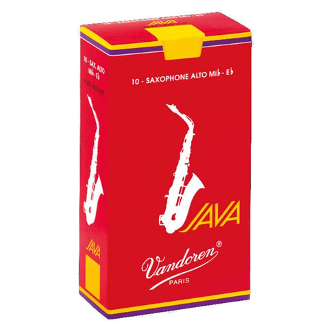 Vandoren Cañas JAVA "Filed-Red Cut" Para Saxofón Alto 2, SR262R(10), Caja Con 10 Pzas