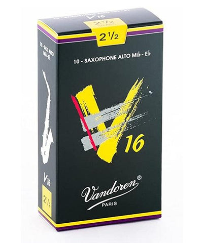 Vandoren Cañas "V16" para Saxofón Alto 2 1/2, SR7025(10), Caja con 10 Pzas