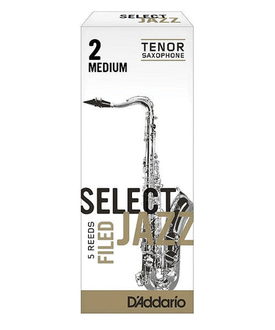 D'Addario Woodwinds (Rico) Cañas "Select Jazz" para Saxofón Tenor 2M Filed, RSF05TSX2M(5), Caja con 5 Pzas