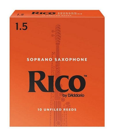 D'Addario Woodwinds (Rico) Cañas para Saxofón Soprano 1 1/2, RIA1015(10), Caja con 10 Pzas