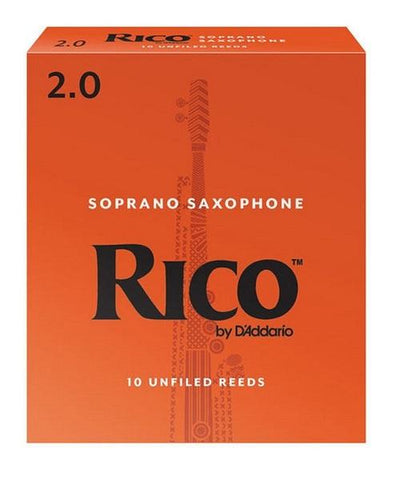 D'Addario Woodwinds (Rico) Cañas para Saxofón Soprano 2, RIA1020(10), Caja con 10 Pzas