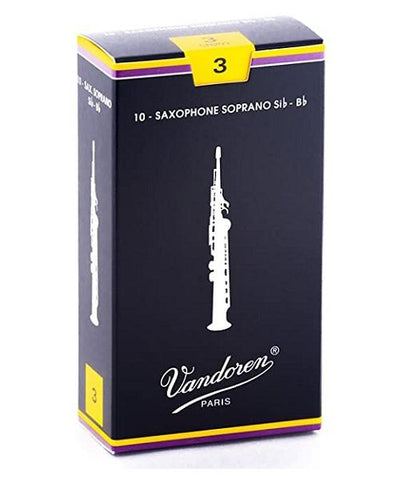 Vandoren Caña Para Saxofón Soprano 3, SR203(10) Caja con 10 Piezas