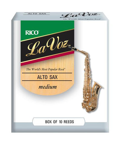 D'Addario Woodwinds Cañas La Voz Para Saxofón Alto, Medium, RJC10MD(10), Caja Con 10 Pzas