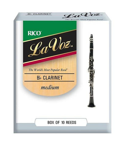D'Addario Woodwinds Cañas "La Voz" para Clarinete Si Bemol, Medium, RCC10MD(10), Caja con 10 Pzas