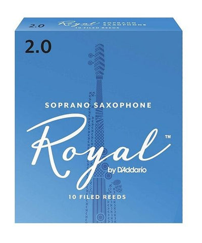 D'Addario Woodwinds (Rico) Cañas Royal para Saxofón Soprano 2, RIB1020(10), Caja con 10 Pzas