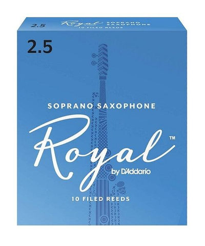 D'Addario Woodwinds (Rico) Cañas Royal para Saxofón Soprano 2 1/2, RIB1025(10), Caja con 10 Pzas