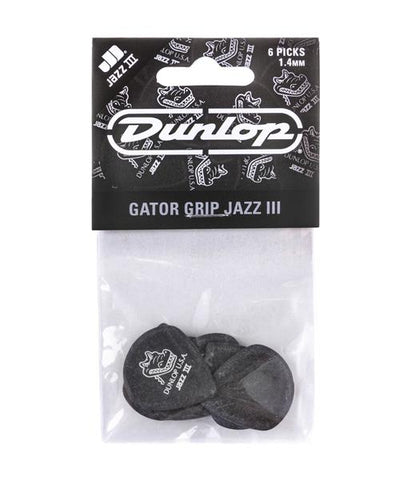 Dunlop Puas Gator Grip 571P1.4 Jazz III 1.40 Negra con 6pzas