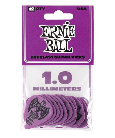 Ernie Ball Púas Everlast 9193 Morado 1.00 con 12 Piezas