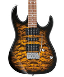 Ibanez Guitarra Eléctrica Ámbar Sombreado Transparente, GRX70QA-SB, Gio RG