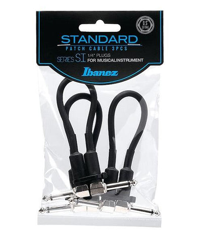 Ibanez Cables 15cm Negro SI05P3 Angulado/Angulado 3pzas
