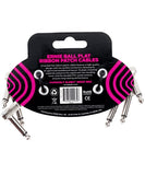 Ernie Ball Cables Flat Ribbon 6384 Blanco 0.0762 Mts. Angulado/Angulado, 3 Piezas