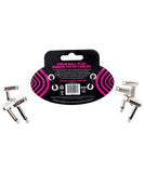 Ernie Ball Cables Flat Ribbon 6385 Blanco 0.1524 Mts. Angulado/Angulado, 3 Piezas