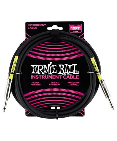 Ernie Ball Cable Clásico 6048 Negro 3.04 Mts. Recto/Recto