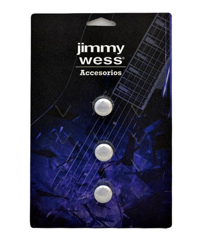Jimmy Wess Botones SGGK-31CR-CK para Guitarra Eléctrica, Metal Cromado (3pzas)