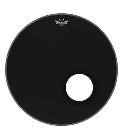 Remo Parche 22" P3-1022-ES-DM Powerstroke 3 Ebony con Black DynamO 5" Resonant