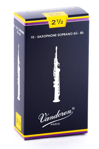 Vandoren Caña Para Saxofón Soprano 2 1/2, SR2025(10) Caja con 10 Piezas