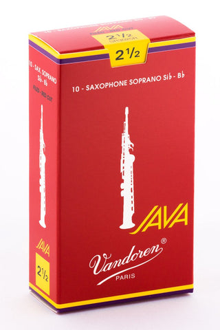 Vandoren Caña "Java Filed" Para Saxofón Soprano 2 1/2, Red, SR3025R(10)